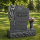 Praying Angel Upright Headstone with Granite Vase