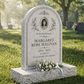 Round Arch Floral Granite Upright Headstone