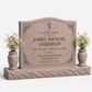Classic Granite Upright Headstone with Double Vases