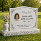 Wave Top Single Portrait Granite Headstone with Vase