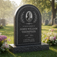 Laurel Arch Portrait Granite Upright Headstone