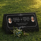 Floral Companion Granite Pillow Headstone