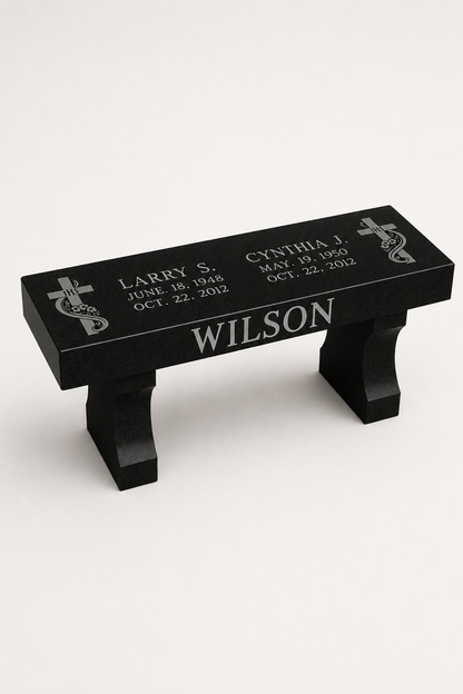 Compact Granite Memorial Bench
