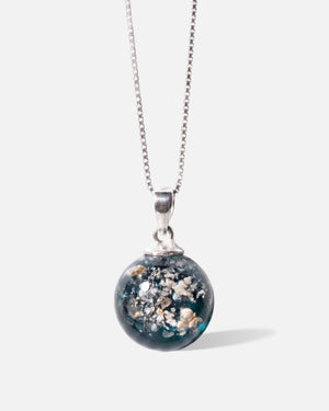 Blue Planet Glass Cremation Necklace for Ash Keeping