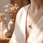 Blue Planet Glass Cremation Necklace for Ash Keeping