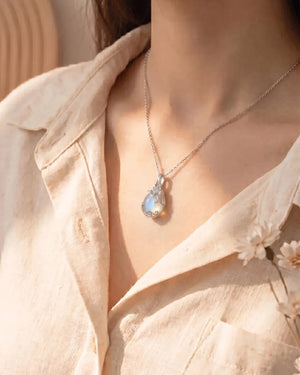 Butterfly Moonstone Cremation Necklace for Ash Keeping