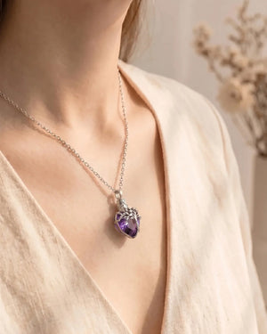 Tree of Life Heart Crystal Cremation Necklace for Ash Keeping
