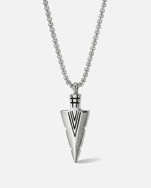 Tribal Arrowhead Cremation Necklace for Ash Keeping