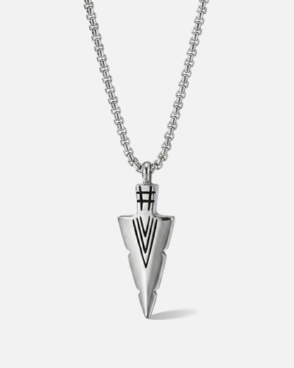Tribal Arrowhead Cremation Necklace for Ash Keeping