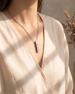 Cylinder Bar Cremation Necklace for Ash Keeping with Engraving