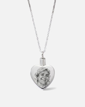 Heart Cremation Pendant Necklace for Ash Keeping with Engraving