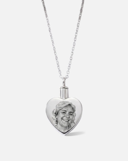 Heart Cremation Pendant Necklace for Ash Keeping with Engraving