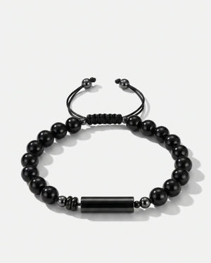 Lava Rock Memorial Bracelet for Ash Keeping with Engraving