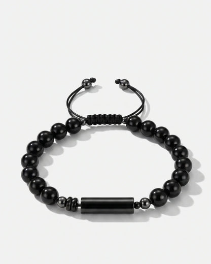 Lava Rock Memorial Bracelet for Ash Keeping with Engraving