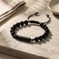 Lava Rock Memorial Bracelet for Ash Keeping with Engraving