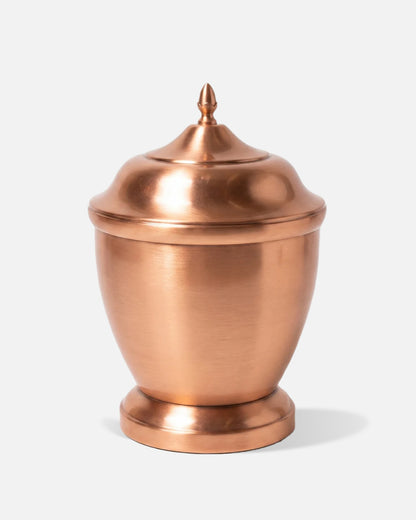 Domed Lid Rose Gold Metal Cremation Urn