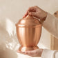 Domed Lid Rose Gold Metal Cremation Urn