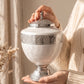 Smooth Oval Silver Metal Cremation Urn