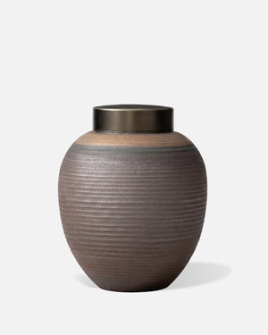 Ceramic Cremation Urn with Metal Lid
