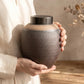 Ceramic Cremation Urn with Metal Lid