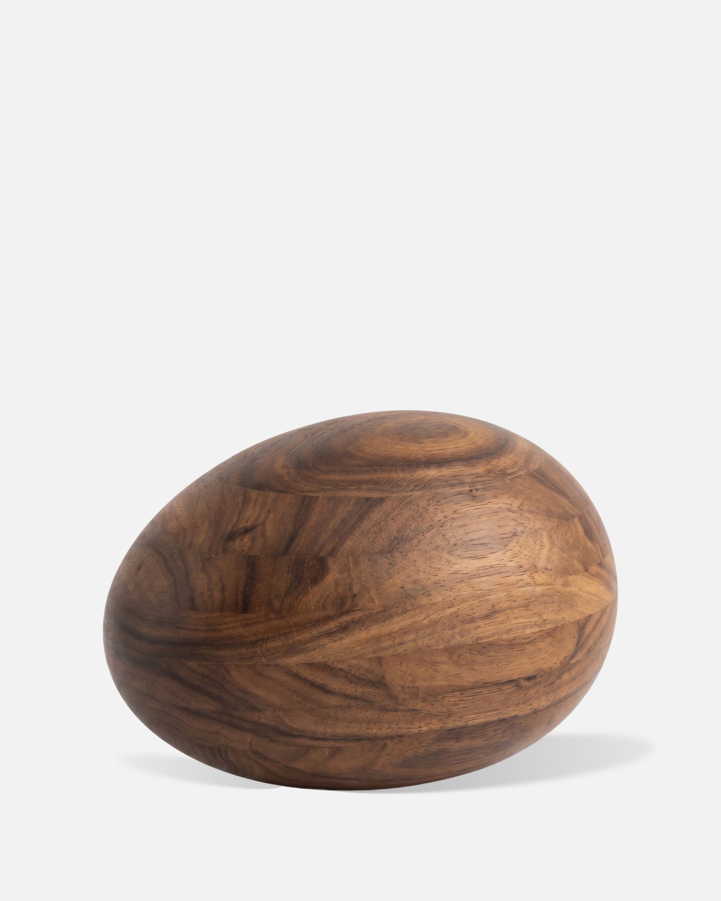 Natural Oak Pebble-Shape Wood Cremation Urn