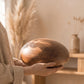 Natural Oak Pebble-Shape Wood Cremation Urn