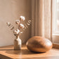 Natural Oak Pebble-Shape Wood Cremation Urn