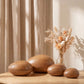 Natural Oak Pebble-Shape Wood Cremation Urn