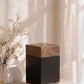Two-Tone Wood & Black Box Cremation Urn
