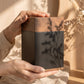 Two-Tone Wood & Black Box Cremation Urn