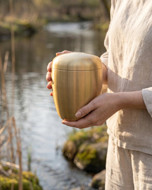 Biodegradable Gold Caolin Clay Eco Cremation Urn