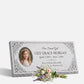 Children's Floral Portrait Granite Flat Grave Marker