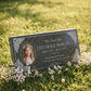 Children's Floral Portrait Granite Flat Grave Marker