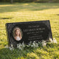 Children's Floral Portrait Granite Flat Grave Marker