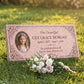 Children's Floral Portrait Granite Flat Grave Marker