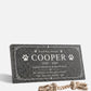 Pet Paw Print Granite Flat Grave Marker