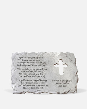 Cross Poem Garden Memorial Stone