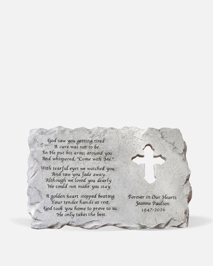 Cross Poem Garden Memorial Stone