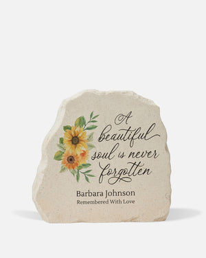 Sunflower Script Garden Memorial Stone