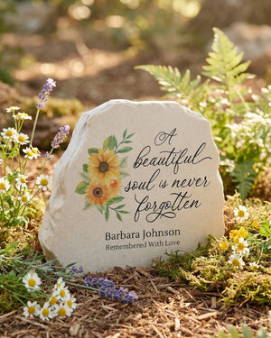 Sunflower Script Garden Memorial Stone