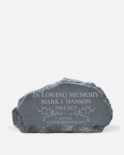 Rustic Slate Laurel Garden Memorial Stone