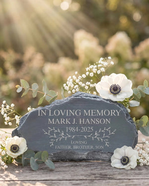 Rustic Slate Laurel Garden Memorial Stone