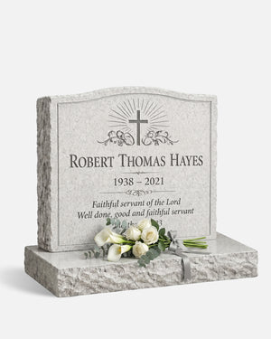 Christian Cross Granite Upright Headstone