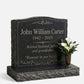 Classic Floral Granite Upright Headstone
