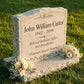Classic Floral Granite Upright Headstone