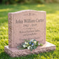 Classic Floral Granite Upright Headstone