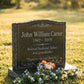 Classic Floral Granite Upright Headstone