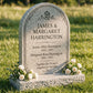 Rose Arch Granite Companion Upright Headstone