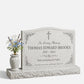 Single Christian Floral Granite Headstone with Vase