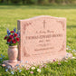 Single Christian Floral Granite Headstone with Vase